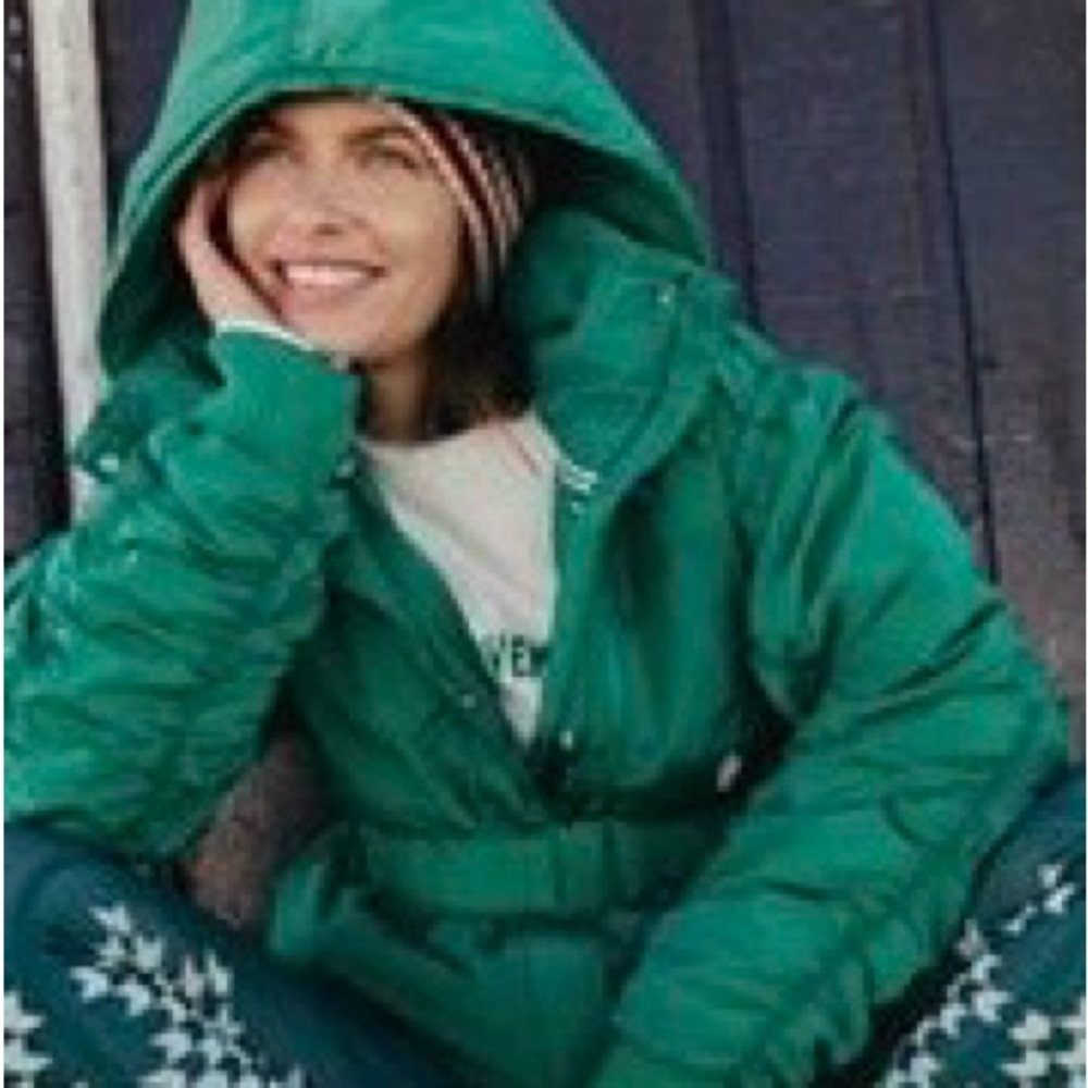 Women's Free People Green Hooded Jacket